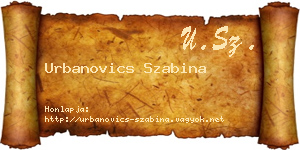 Urbanovics Szabina névjegykártya