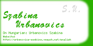 szabina urbanovics business card